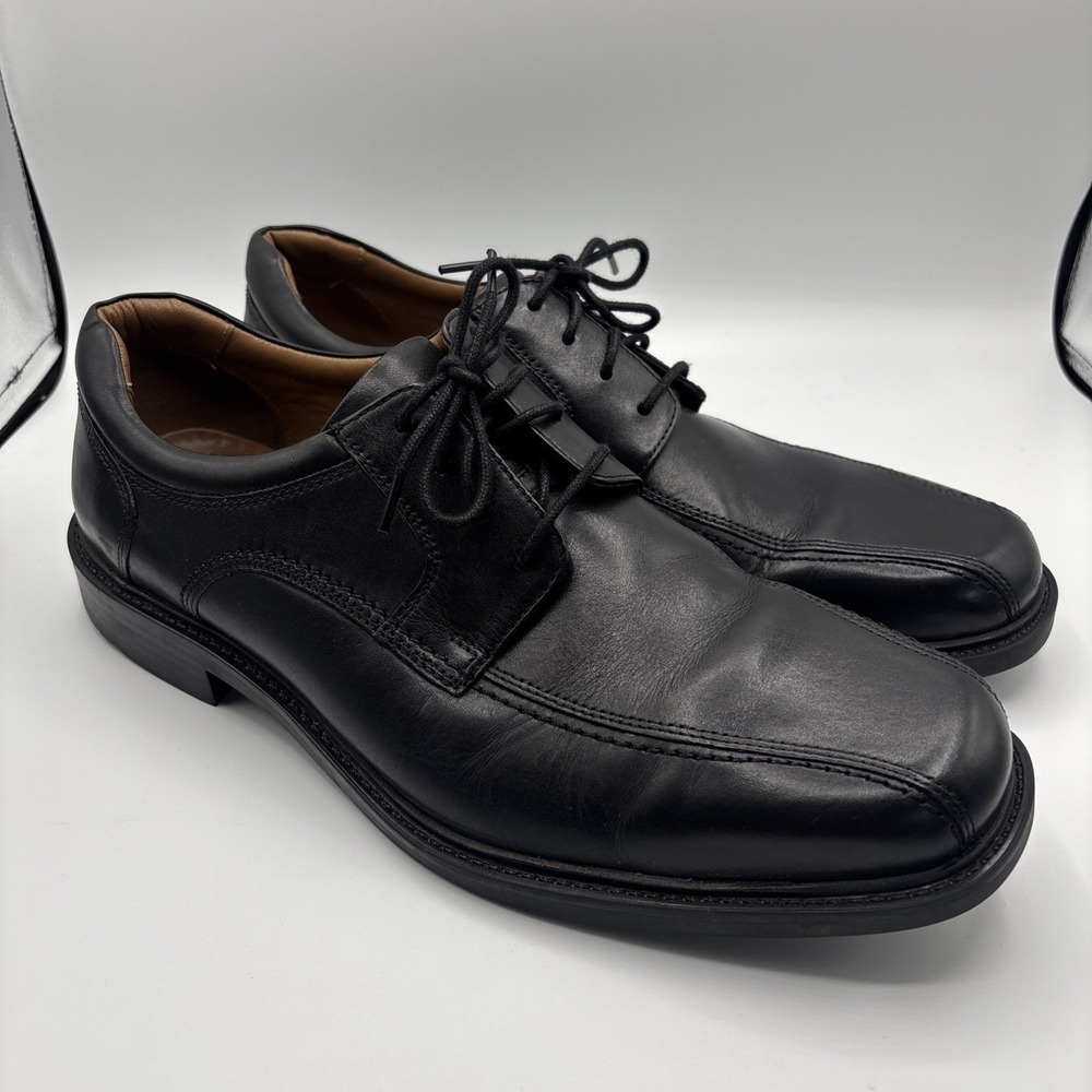 Johnston & Murphy Men's Tabor Runoff Oxfords Shoes Black Leather Size 11.5